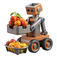 extraordinary abstract Agricultural Robot Harvesting Fruit Front Angle Cutout Element premium png