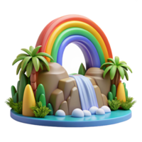 impressive contemporary A Rainbow Arching over a Waterfall in A high quality png