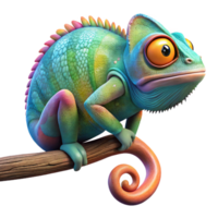 extraordinary traditional A Colorful Chameleon Perched on a Branch original png