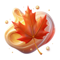 vibrant contemporary A Single Red Maple Leaf Falling A detailed png