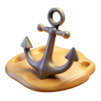 magnificent rustic Anchor on Sandy Seabed Transparent Background high resolution png