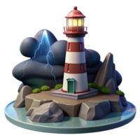 wonderful artistic A Solitary Lighthouse on a Rocky Coast S professional png