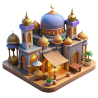 elegant traditional A Bustling Marketplace in a Middle Eastern high resolution png