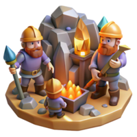 elegant classic A Group of Dwarves Mining for Gems in a Gl high resolution png