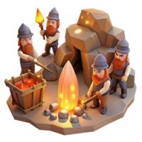 wonderful abstract A Group of Dwarves Mining for Gems in a Gl exclusive png