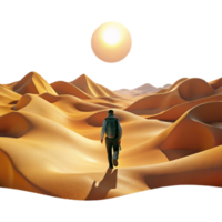 impressive rustic A Lone Wanderer Traversing a Vast Desert L original png