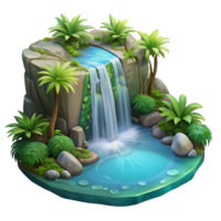 impressive abstract A Hidden Waterfall Cascading Into a Cryst authentic png