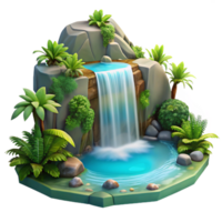 beautiful abstract A Hidden Waterfall Cascading Into a Cryst authentic png