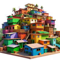 wonderful abstract A Colorful Favela Community Built on a Hi professional png