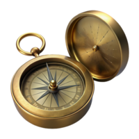 serene rustic Antique Brass Compass with Lid Cutout genuine png
