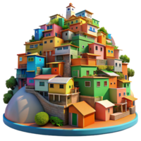 dramatic rustic A Colorful Favela Built on a Hillside Vibr high resolution png