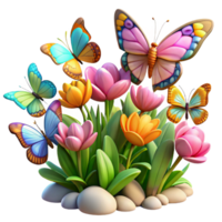 beautiful traditional A Swarm of Colorful Butterflies Flutteri original png