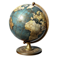 magnificent rustic Antique Globe Detailed Map Element authentic png