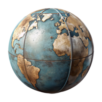 dramatic classic Antique Globe Front View Element authentic png