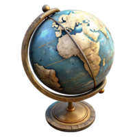 stunning rustic Antique Globe Top View on Transparent Background authentic png