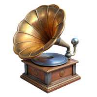 impressive minimalist Antique Gramophone Front View high resolution png