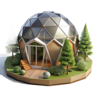 serene creative A Geodesic Dome Home Nestled in a Forest high quality png