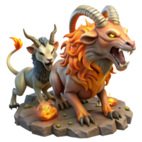 serene abstract A Chimera a Fire Breathing Creature Wit original png