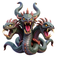 magnificent classic A Fierce Hydra with Multiple Heads Regene genuine png