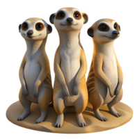 extraordinary rustic A Group of Meerkats Standing Guard Des genuine png