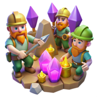 magnificent traditional A Group of Adventurous Dwarves Mining For premium png