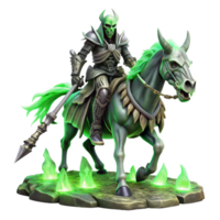 dramatic minimalist A Spectral Knight Riding a Skeletal War high resolution png