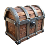 vibrant traditional Antique Wooden Chest Front View Transparent Background high resolution png