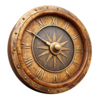 dramatic artistic Antique Wooden Clock Face Element detailed png