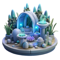 dramatic rustic A Futuristic Garden Filled with Biolumines authentic png