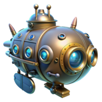 extraordinary abstract A Steampunk Submarine Exploring the Ocea authentic png