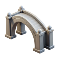serene minimalist Arch Bridge Perspective View on Transparent Background original png
