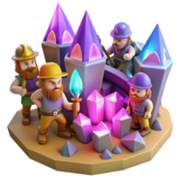 serene modern A Group of Adventurous Dwarves Mining For original png