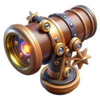 extraordinary creative A Steampunk Telescope with Intricate Lense authentic png