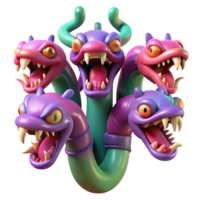 stunning creative A Hydra with Multiple Heads Each with A high quality png