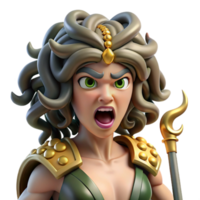impressive artistic A Fierce Gorgon Petrifying a Warrior With detailed png