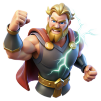 elegant rustic Thor Summoning Lightning Muscles Ripplin authentic png