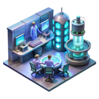dramatic artistic A Futuristic Laboratory Filled with Glowi high resolution png