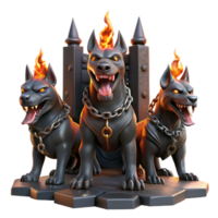 impressive classic Cerberus the Three Headed Hound of Hade 4K png