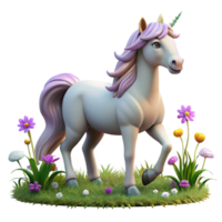 stunning artistic A Majestic Unicorn Grazing in a Field Of authentic png