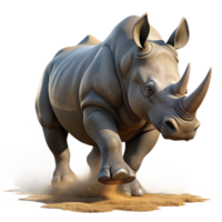 serene creative A Powerful Rhinoceros Charging Through T exclusive png