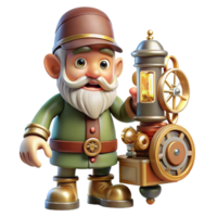 extraordinary artistic A Whimsical Gnome Tinkering with a Clockwo 4K png