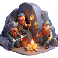 elegant rustic A Group of Dwarves Mining for Gems in a D high resolution png