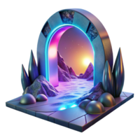 elegant modern A Portal Shimmering with Iridescent Ligh 4K png