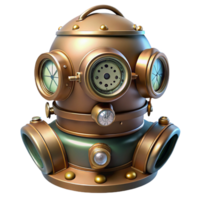 wonderful minimalist A Steampunk Diving Suit with Brass Helm high resolution png