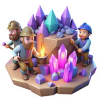 dramatic vintage A Group of Adventurous Dwarves Mining For high quality png