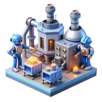 impressive rustic A Group of Robots Working in a Futuristi professional png