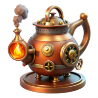 serene abstract A Whimsical Steampunk Teapot with Intrica authentic png