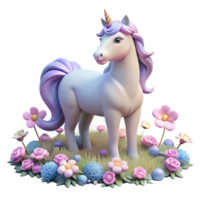 beautiful modern A Serene Unicorn Grazing in a Field of L high quality png