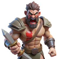 serene creative A Fierce Ares God of War Wielding a Blo professional png
