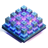 wonderful abstract A Field of Glowing Pixelated Squares F premium png